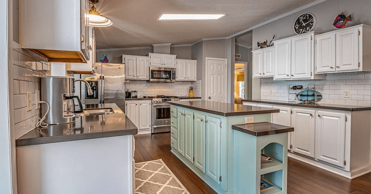 different styles of kitchen island with columns, ranging from traditional to contemporary