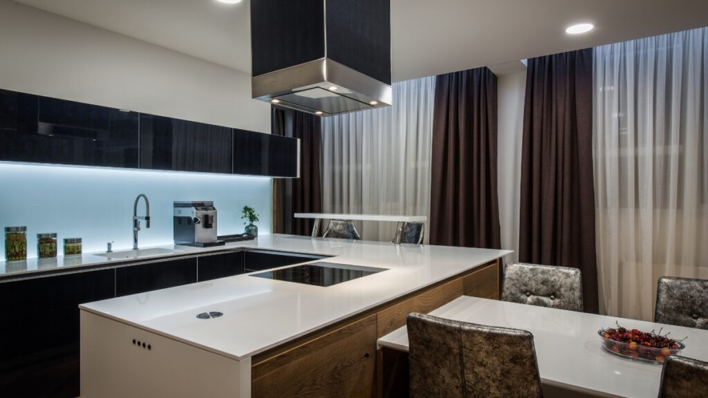 white kitchen island